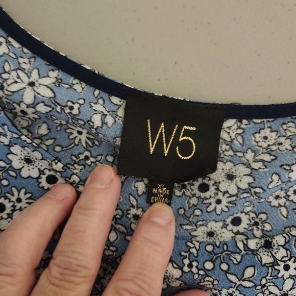 W5 Anthropologie Top sz XL Blue Ruffled Balloon Sleeve Cottagecore - Picture 4 of 4